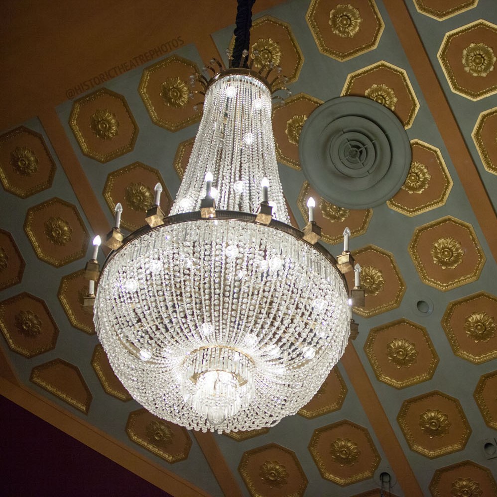 Ornate chandelier in the theatre