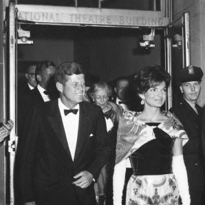 President Kennedy and Mrs. Kennedy leave The National after a performance.