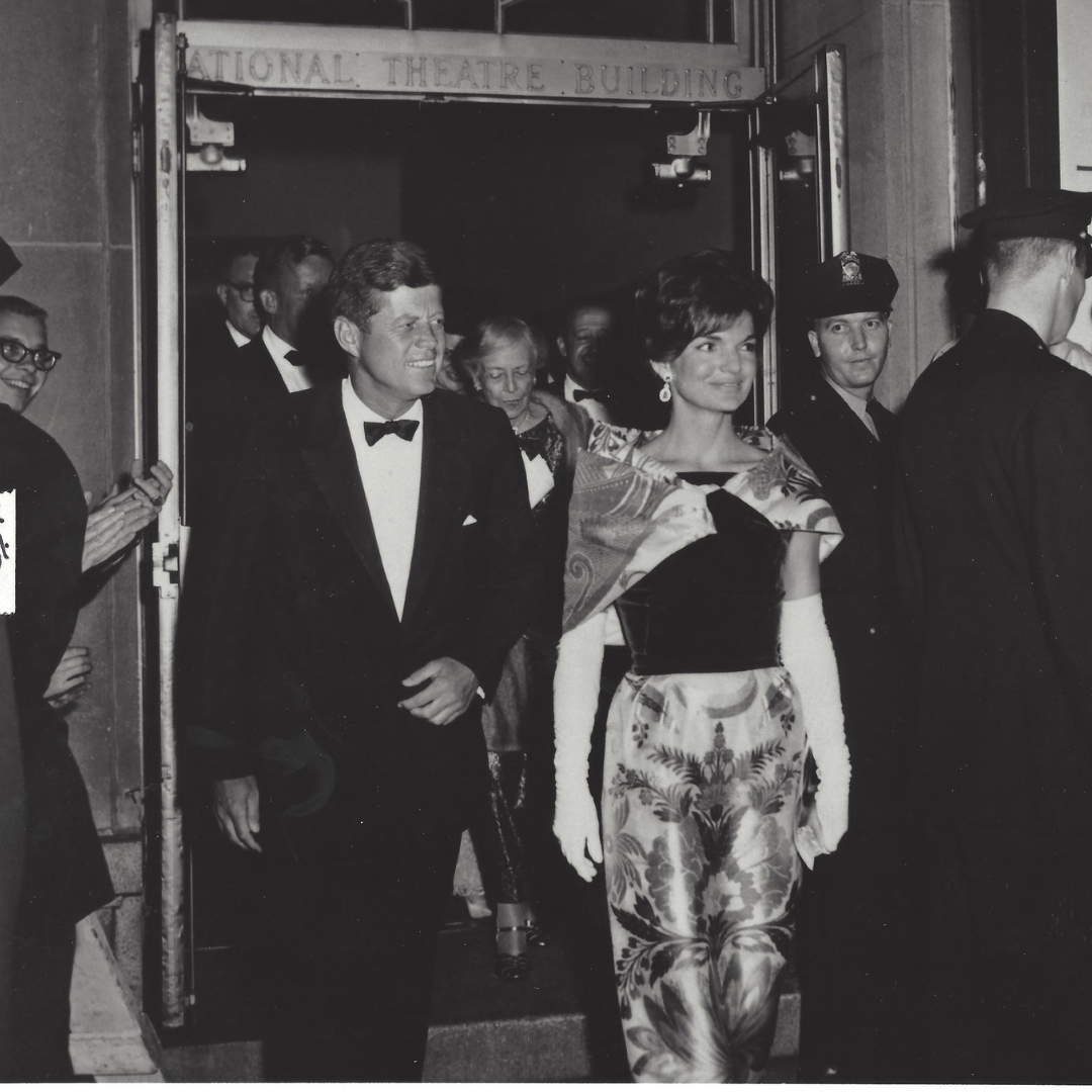 John and Jackie Kennedy leaving The National Theatre